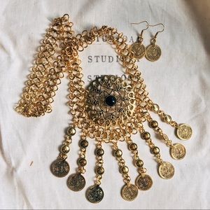 Boho chic Necklace and earring set